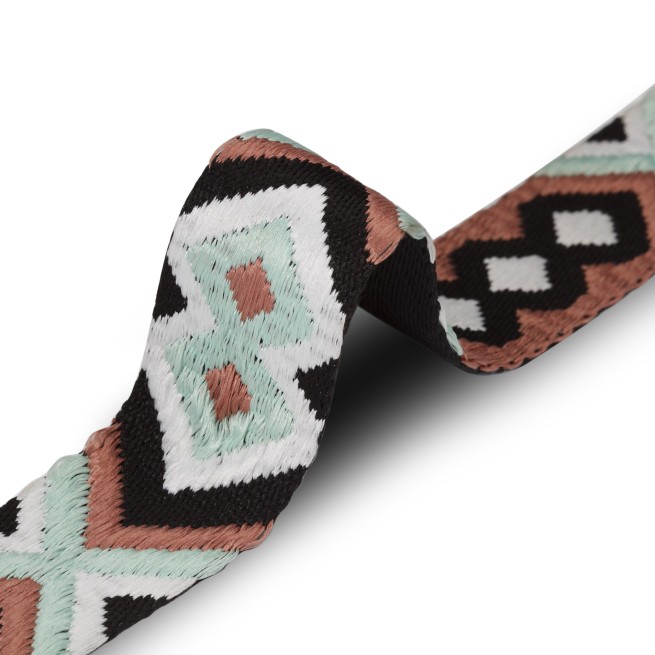 Стрічка ремінна 50 мм нейлон SCANDINAVIA зелена м'ята чорний Італия