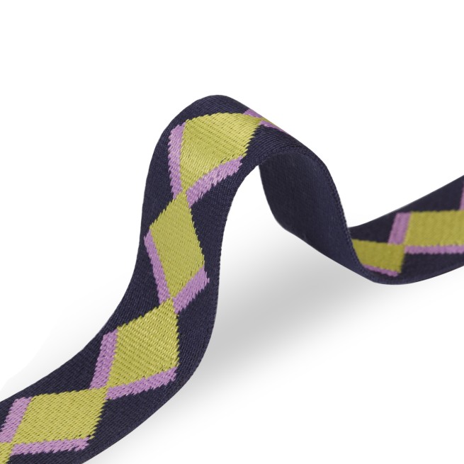Стрічка ремінна 40 мм б/п синій салатовий бузковий Італія