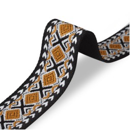 Стрічка ремінна 50 мм нейлон FOLK жовтий білий Італія