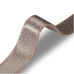 Стрічка ремінна 38 мм нейлон ЯЛИНКА беж / срібло Італія