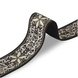 Стрічка ремінна 50 мм нейлон ЖАККАРД олива беж Італія