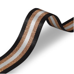 Стрічка ремінна 50мм нейлон чорний білий золото Італія
