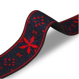 Стрічка ремінь 50 мм нейлон ЖАККАРД червоний синій Італія