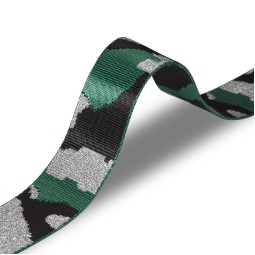 Стрічка ремінна 50 мм нейлон MILITARY зелений срібло Італія