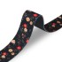 Стрічка ремінна 40 мм нейлон чорний квіти Італія