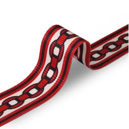 Стрічка ремінна 50 мм нейлон червроний ланцюг Італия