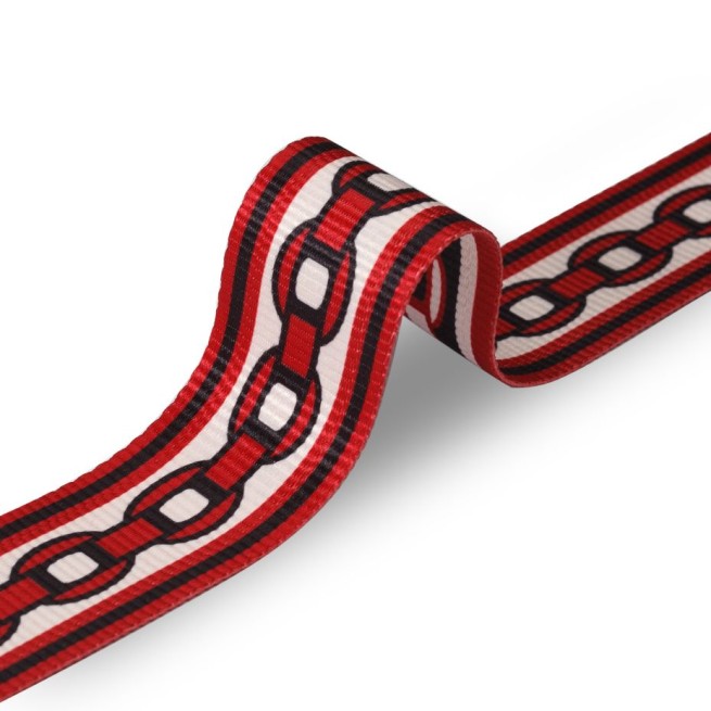 Стрічка ремінна 50 мм нейлон червроний ланцюг Італия