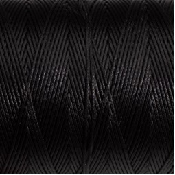 Нитка вощена 500 м 1 мм чорний 100% поліестер Італія