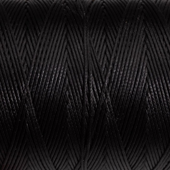 Нитка вощена 500 м 1 мм чорний 100% поліестер Італія