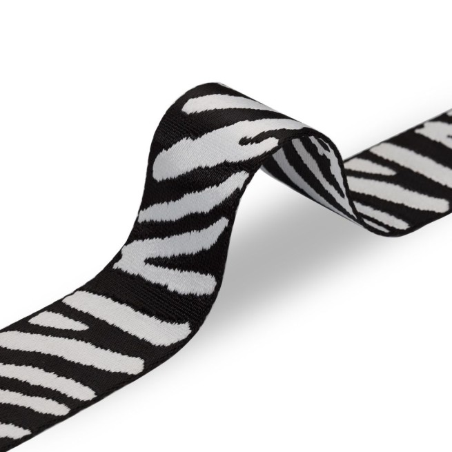 Стрічка ремінна 50 мм нейлон ZEBRA чорний білий Італія