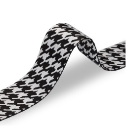 Стрічка ремінна 50 мм нейлон ГУСИНІ ТАЧКИ чорний білий Італія