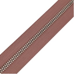 Блискавка метал TECHNO рулонна 5 мм нюд ТРОЯНДА /нікель