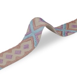 Лента ременная 50 мм нейлон SCANDINAVIA голубой фиолет беж Италия