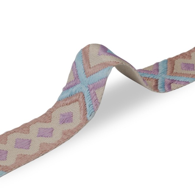 Лента ременная 50 мм нейлон SCANDINAVIA голубой фиолет беж Италия