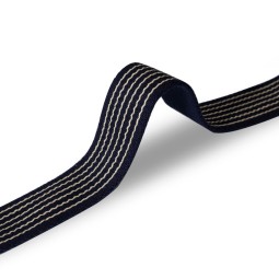 Стрічка ремінна 30 мм х/б DF синя пласка смужка Італія