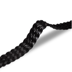 Стрічка ремінна 35 мм шкіра+текстиль чорний Італія