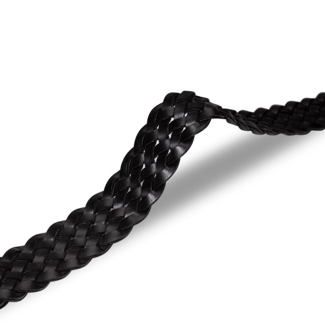 Стрічка ремінна 35 мм шкіра+текстиль чорний Італія