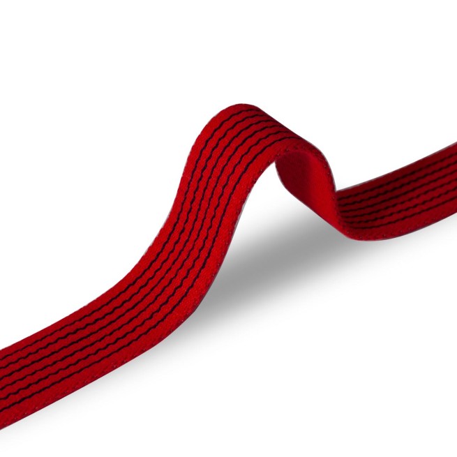 Стрічка ремінна 30 мм х/б DF червона пласка смужка Італія