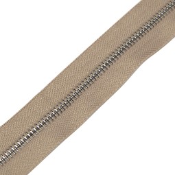 Блискавка метал TECHNO рулонна 5 мм беж/нікель пісок