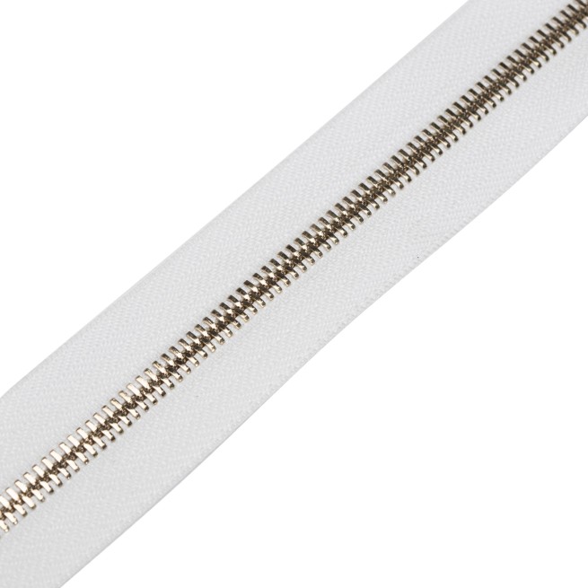 Молния металл FUTURA рулонная 5 мм белый/золото тип304