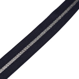 Блискавка метал FUTURA рулонний 3мм т.сіній / нікель-антик