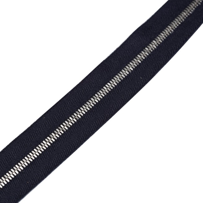 Блискавка метал FUTURA рулонний 3мм т.сіній / нікель-антик