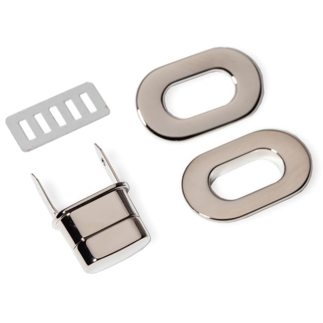 Замок НІКЕЛЬ поворотний 41х24,5 мм тип D0220