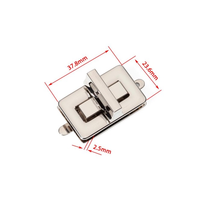Замок НІКЕЛЬ поворотний 37,8х23,6 мм тип D1295