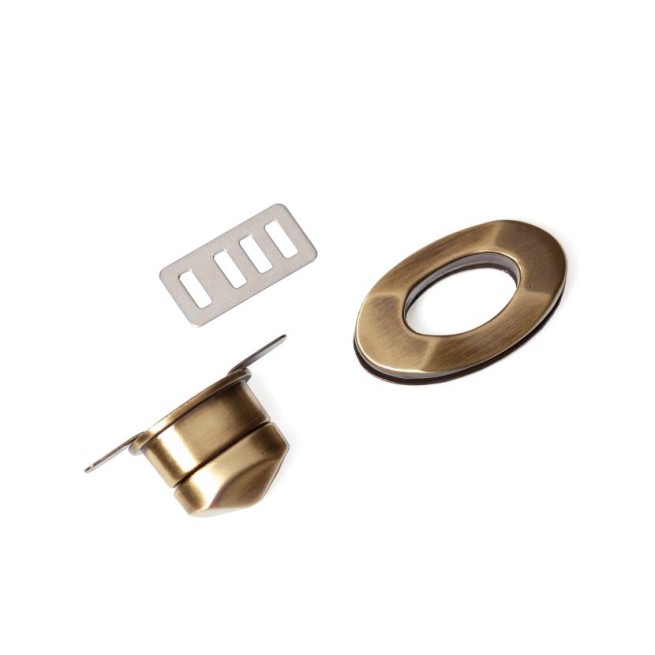 Замок ЛАТУНЬ поворотний 38x22 мм