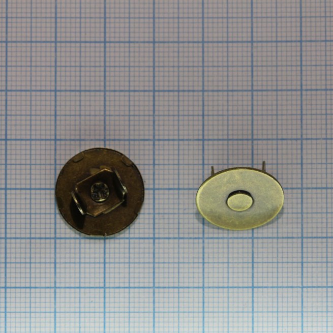 Кнопка магнітна ЛАТУНЬ 18х4,4 мм