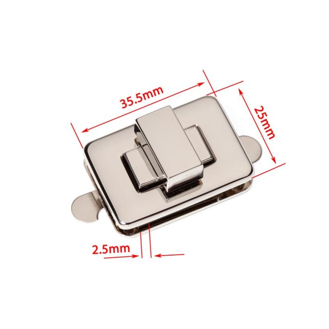 Замок НІКЕЛЬ поворотний 35,5х25 мм тип D0236