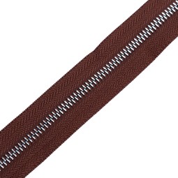 Молния металл TECHNO рулонная 5 мм коричневый/никель