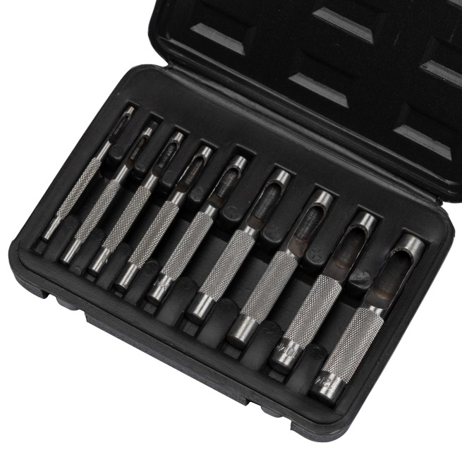 Набір пробійників для шкіри 9шт. (3; 4; 5; 6; 7; 8; 9; 10; 12 мм)