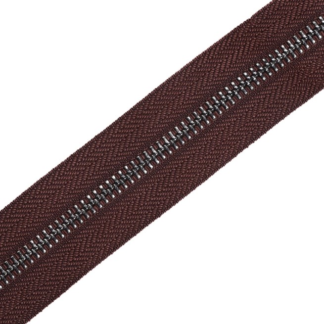 Блискавка метал TECHNO рулонна 5 мм коричневий КАШТАН/нікель