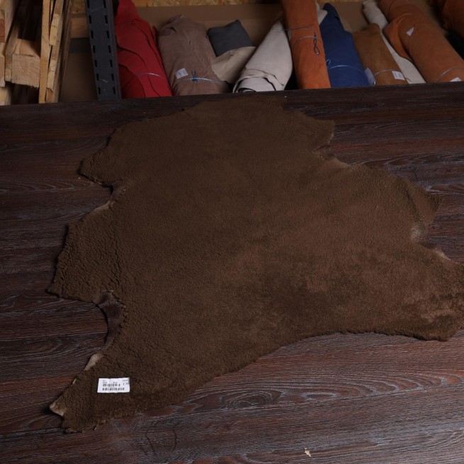 Хутро дублянкове Керлі DF Наппалан коричневий сепія 12мм т/т (фут)