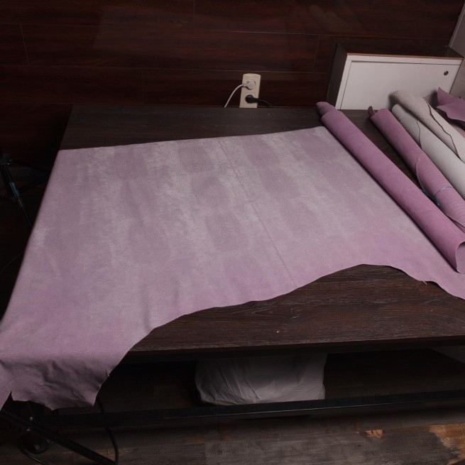 Шкіра ВРХ срібло фіолет STAMP ІГУАНА 1,2-1,4