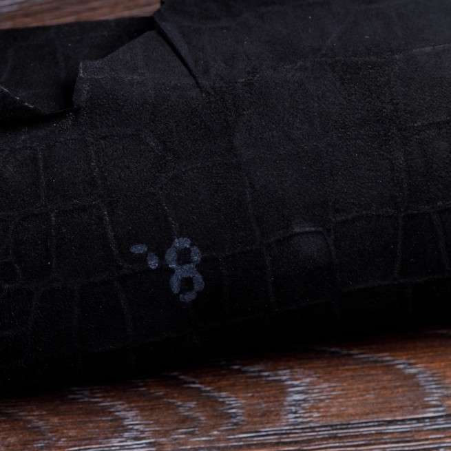 Шкіра одягова овчина STAMP CROCO чорний мат 0,5-0,7