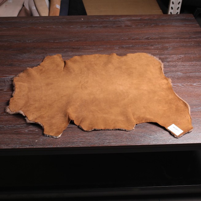 Хутро дублянкове Інтерфіно замш коричн-беж м2