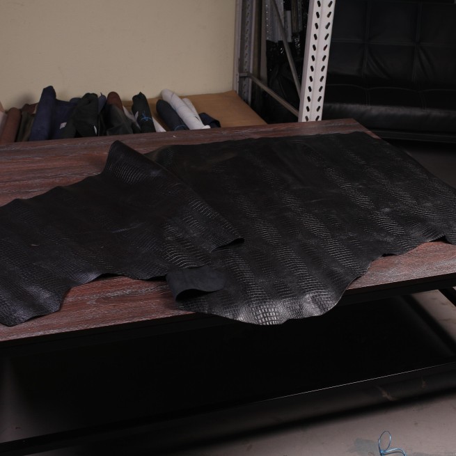 Шкіра ВРХ Крокодил БЕБІ чорний 0,9-1,1