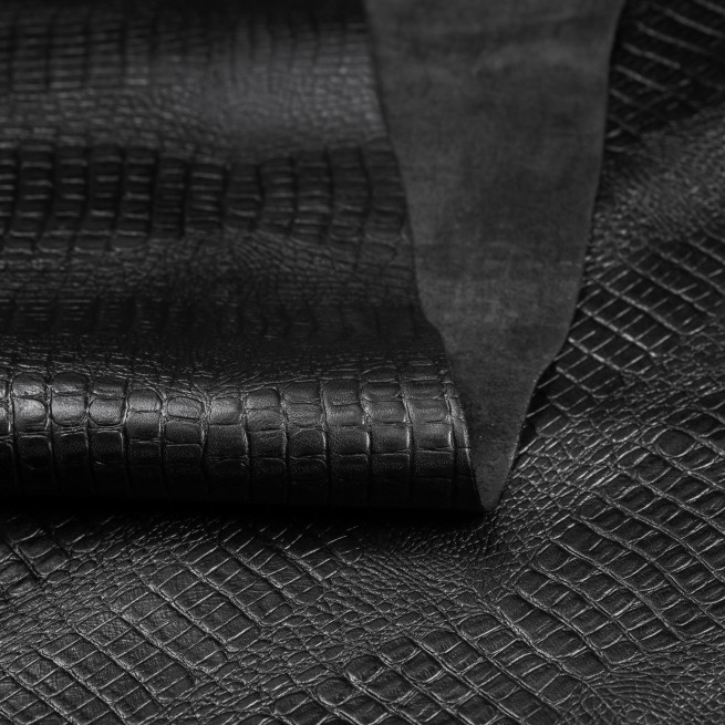 Шкіра ВРХ Крокодил БЕБІ чорний 0,9-1,1