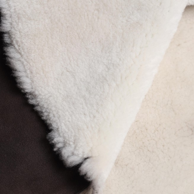 Хутро одягове Мерино замш т.кор/білий