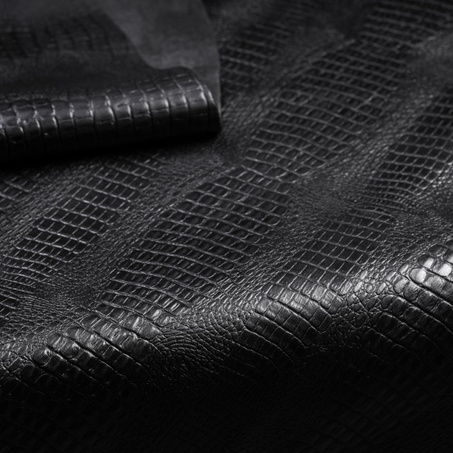 Шкіра ВРХ Крокодил БЕБІ чорний 0,9-1,1