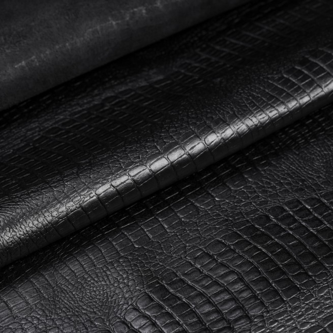Шкіра ВРХ Крокодил БЕБІ чорний 0,9-1,1