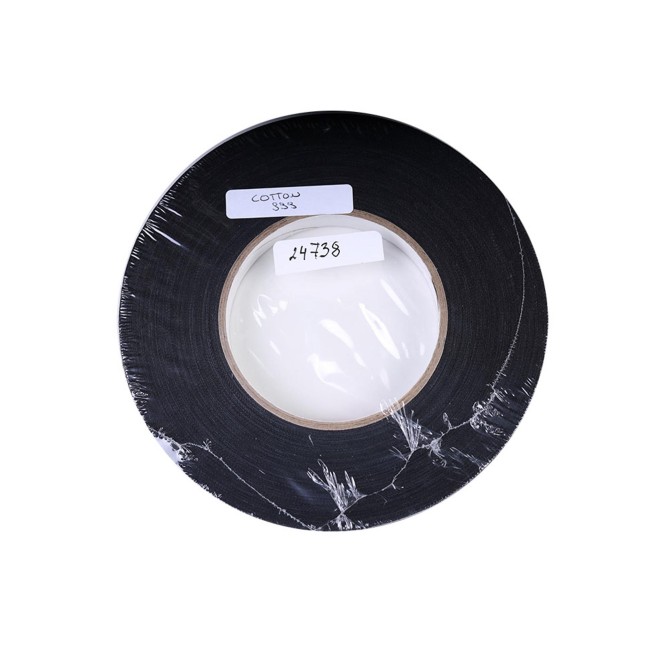 Тесьма самоклеющаяся черный 15мм хлопок 50м Италия