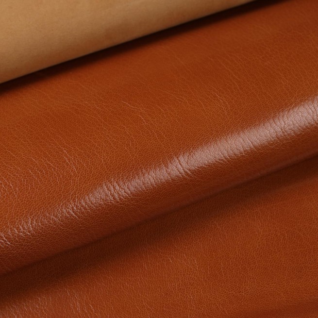 Шкіра шевро BOMBEY коричневий LEATHER BROWN глянець 0,9-1,0