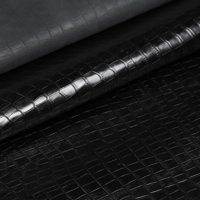 Шкіра ВРХ Крокодил ALIGO чорний глянець 1,1-1,3