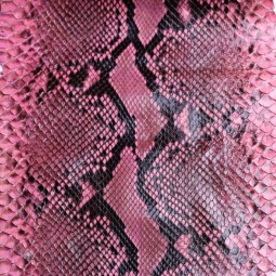 Питон натуральный №44 розовый с черным глянец