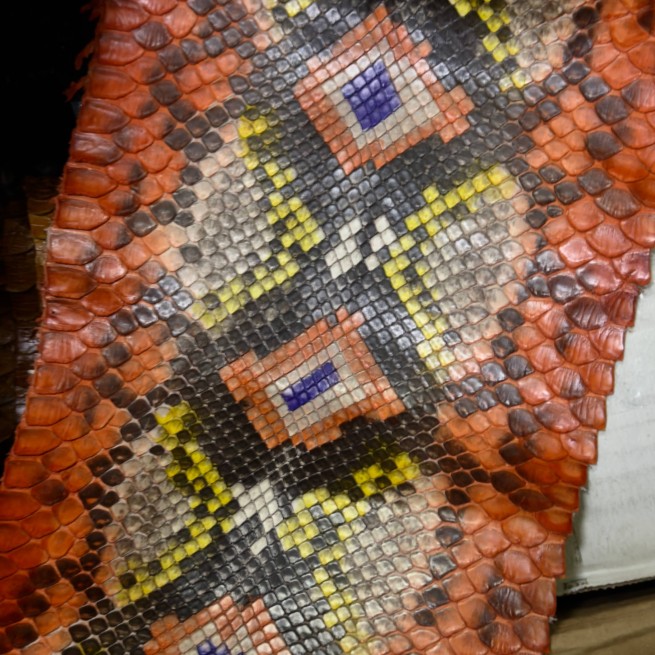 Пітон натуральний №34 помаранчевий з фіолетом