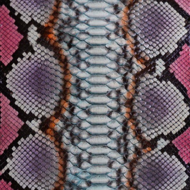 Пітон натуральний №24 CURTUS блакитно-сіро-рожевий глянець