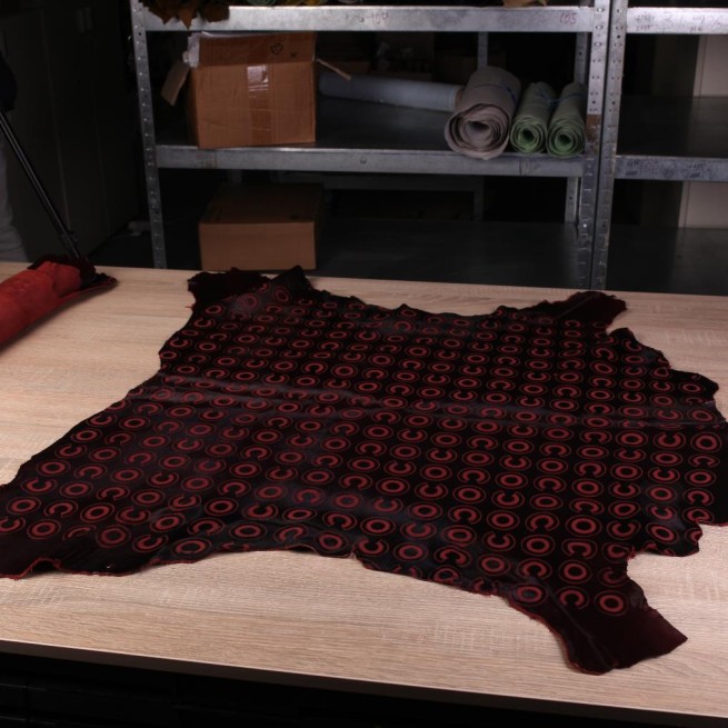 Хутро поні PRINT GEOMETRY бордо